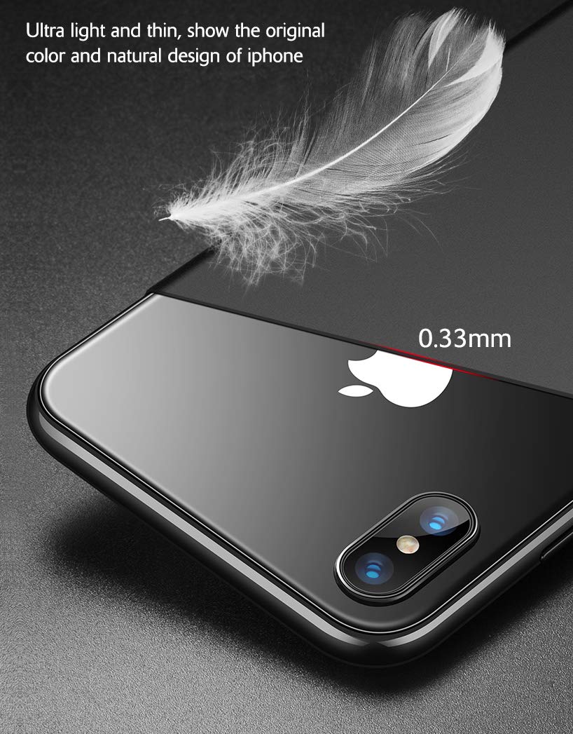 Slim iPhone Xs Max Case, Black iPhone Xs Max Case 0.35MM, iPhone Protective Case and Screen Potector, Thin iPhone Xs Max Shock-Proof Case [Support Wireless Charging] PP Matte iPhone Case, 6.5\