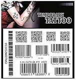 SYZ Beauty Waterproof Temporary Tattoos Barcode Pattern QR Code Pattern Tattoos