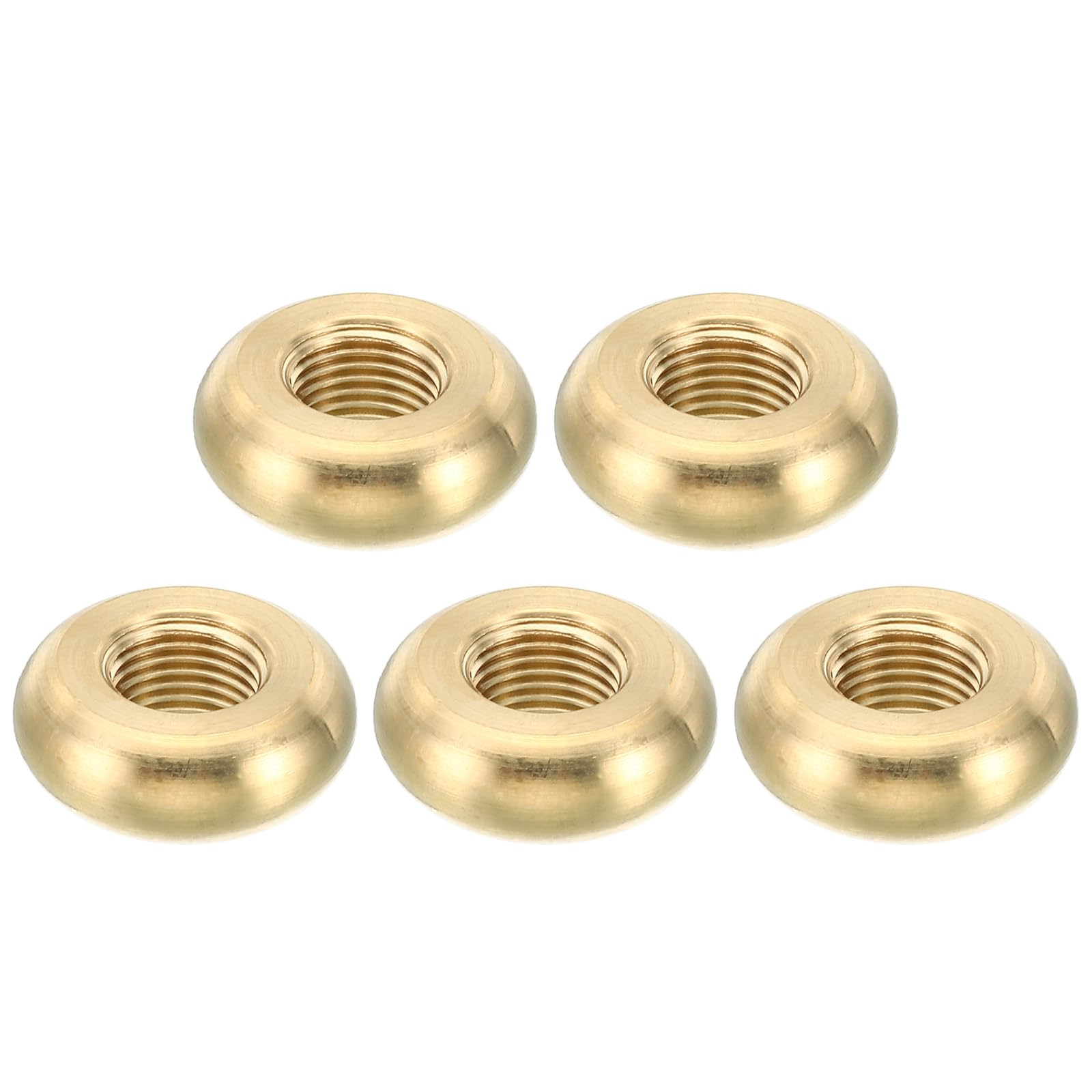 PATIKIL M10x1 Round Locknut, 5 Pack Solid Brass Edge Flat Nut Thin Screw Lock Nut for Furniture Lamp Light, 22mmx8mm
