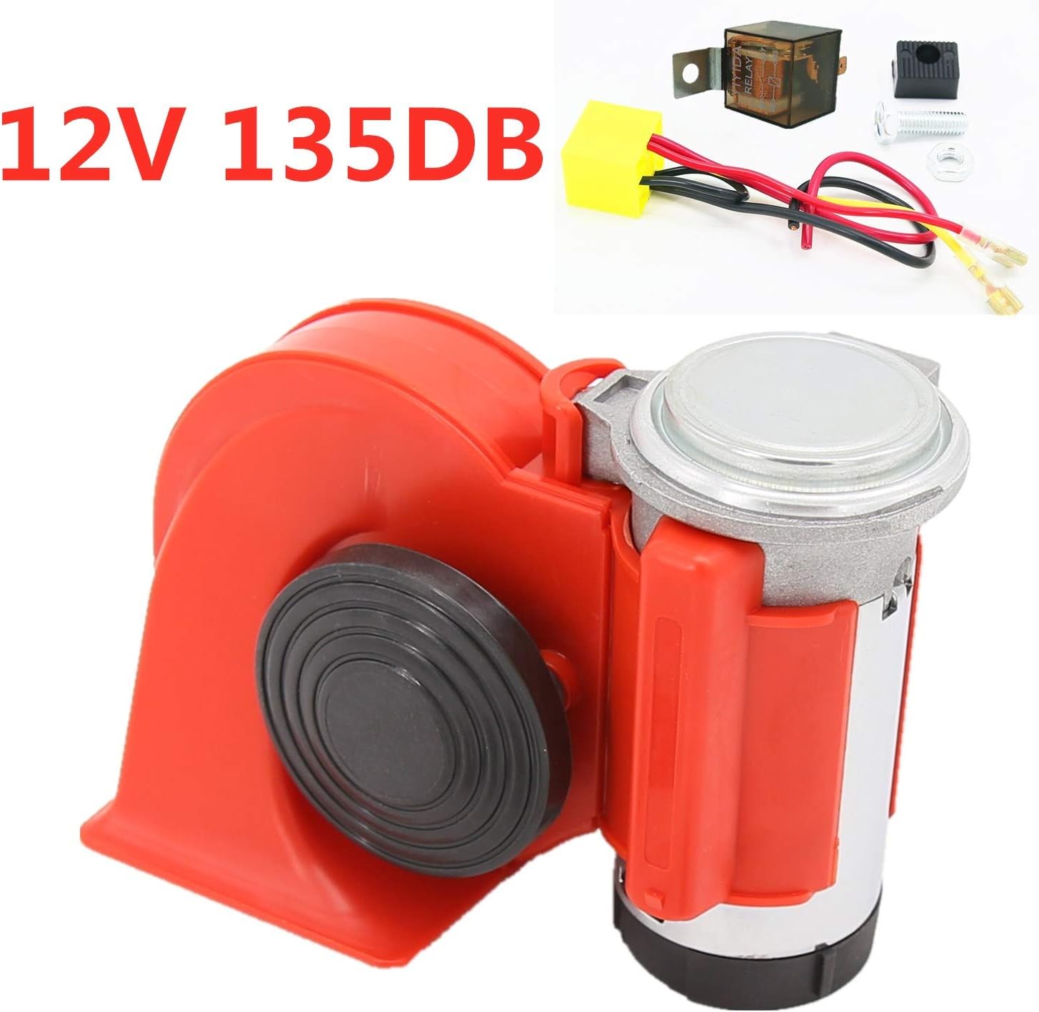 Viping Air Horn Car Horn 135DB Truck Horn Red Snail Electric Pump Sound