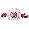 MLB CHICAGO CUBS Baseball Rope Toy for DOGS & CATS. Tough nylon, Sporty Baseball Design, Heavy-duty ropes with Inner SQUEAKER