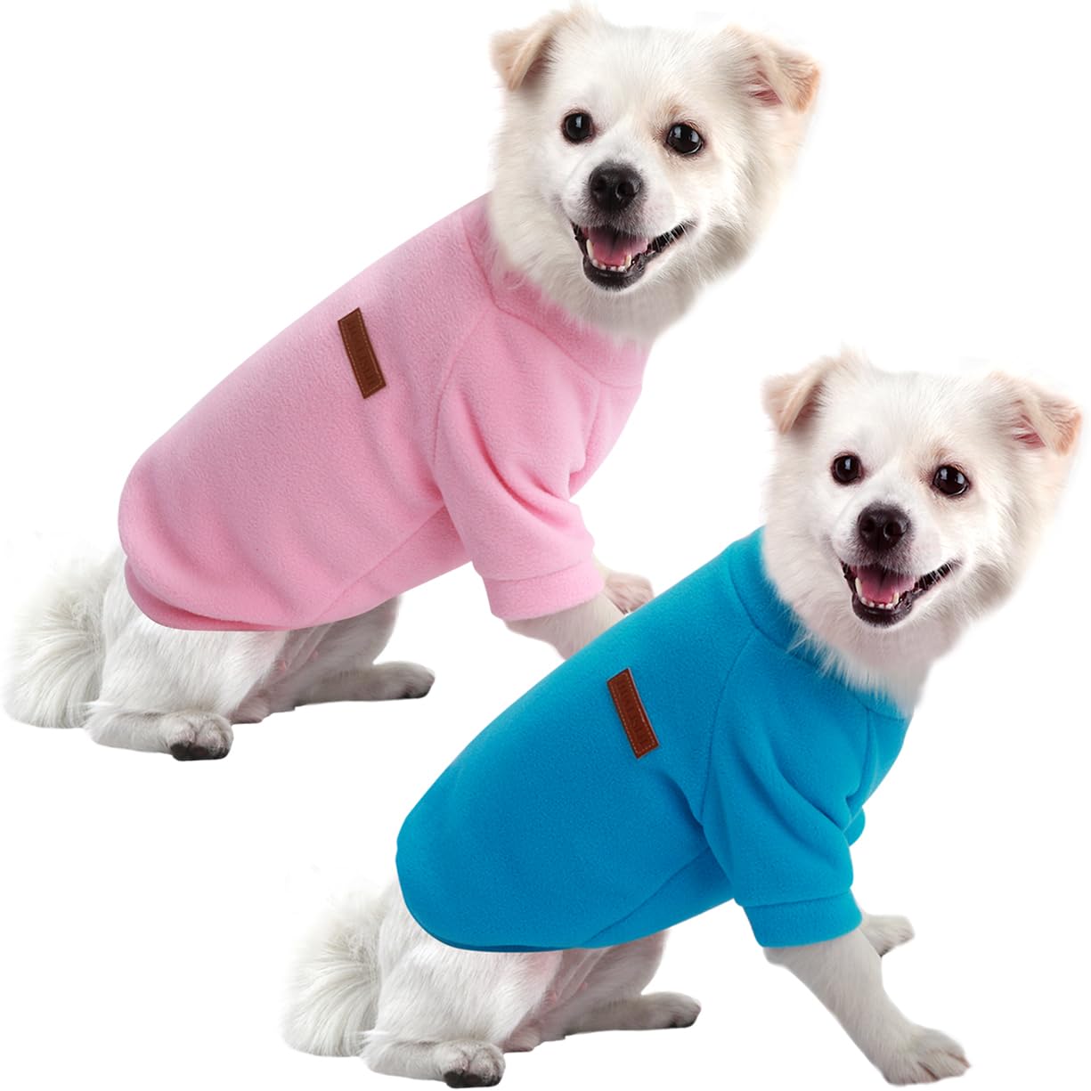 HuaLiSiJi Dog Jumper Dog Hoodie Puppy Fleece Jumper Chihuahua Clothes, Elasticity Softness Comfort and Warmth Easy to Take On and Off, Colour Vibrant (Blue+Pink, XL)