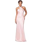 Xscape Womens Betsy & Adam Women's Chiffon Halter Neck Ruffle Print Floor Length Dress