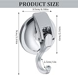 Hemiks 2 Pack Suction Hooks Vacuum Cup Hooks 5KG Load view 3