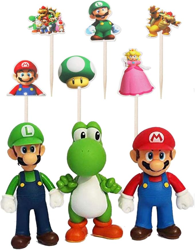 Gateau Topper 24 Pcs Super Mario Cartoon Mini Figurine Enfants Mini Jouets Muffin Deco Cake Toppers Pour Enfants Bebe Fete Danniversaire Fete Decoration De Gateau Fournitures Decorations Et Accessoires De Fete Cuisine