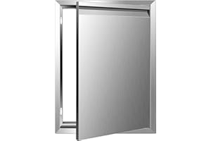 KODOM Outdoor Kitchen Doors - 18W x 24H Inch Single BBQ Access Door, 304 Stainless Steel for Outdoor Kitchen Cabinet Grill Station or BBQ Island
