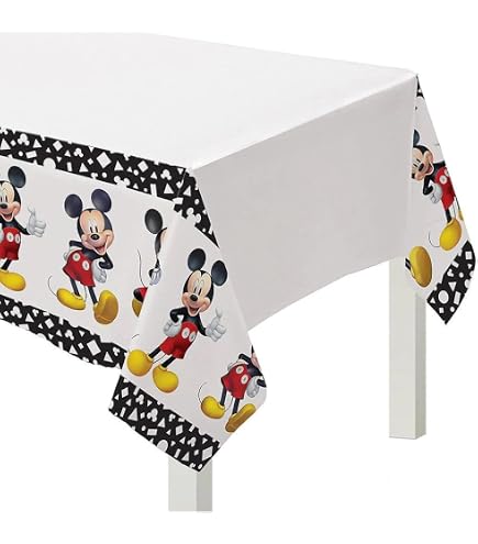 Minnie Mouse Plastic Table Cover 54x96 - Pink & White Disposable Tablecloth For Kids Birthday Parties & Special Events