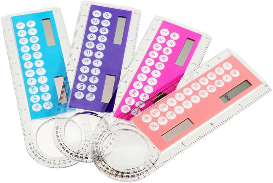 YOURBETTER Creative Mini 10 cm Ruler Calculator Fashionable Portable Counting Multifunction(Random color)