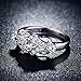 FENDINA Womens Shinning Silver Plated Vintage Solitaire Wedding Engagement Bands Rings Size 8