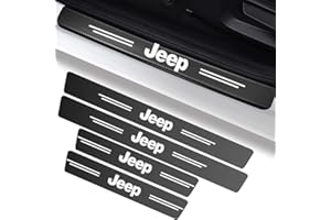 ACHARD 4PCS Car Door Sill Protector for Door Step Scuff Plate,Car Door Steps Covers Scratch Pad Protective Films Compatible with Jeep Grand Cherokee Comander Wrangler Compass Renegade Patriot,Carbon Fiber