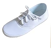 Unpafcxddyig Kids Lace up Sneakers Athletic Running Tennis Sport Shoe Canvas Shoes White