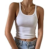 Artfish Women's Sleeveless Tank Top Form Fitting Scoop Neck Ribbed Knit Basic Cami Shirts