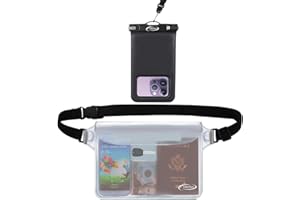 AiRunTech Waterproof Fanny Pack,Waterproof Phone Pouch for iPhone 15 14 13 12 11 Pro Max,IPX8 Waterproof Dry Bag for Snorkeling Beach Cruise Kayaking Pool Swimming(Phone Case + Waist Bag 2-Piece Set)