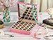 Glenor Co Earring Holder - Classic 25 Section Jewelry Box/Case/Organizer for Earrings, Rings, Necklaces, Jewelry, Cufflinks or Collections. 25 Small Compartments with Elegant Large Mirror - Pink