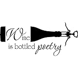 Ideogram Designs Wall Lettering Wine is Bottled Poetry. Vinyl Wall Decal Decor Quotes Sayings Inspirational Wall Art