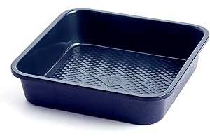 Blue Diamond Bakeware Diamond Infused Ceramic Nonstick, 8" Square Cake Baking Pan, Dishwasher and Freezer Safe, PFAS-Free, Bl