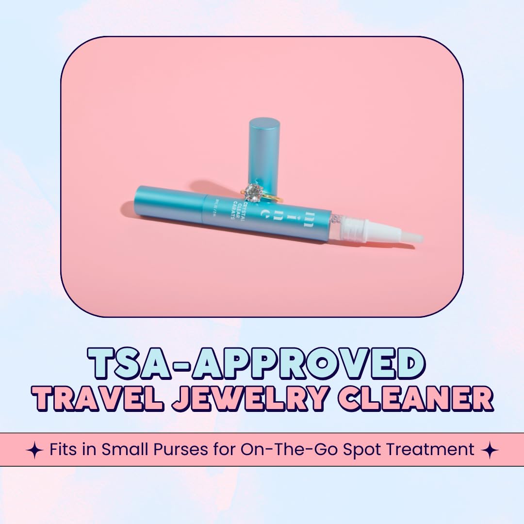 On-The-Go Ring and Jewelry Cleaning Pen - Crystal Clear Carats - Natural and Premium Shine Solution - Portable Travel Size Diamond and Gemstone Cleaner