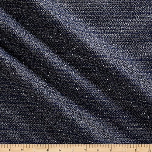 Tweed Texture Basketweave Indigo Fabric By The Yard