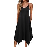 Zeagoo Women Summer Midi Dresses 2026 Hawaiian Bohemian Beach Cover Up Sundress Spaghetti Strap Casual Dress with Pockets