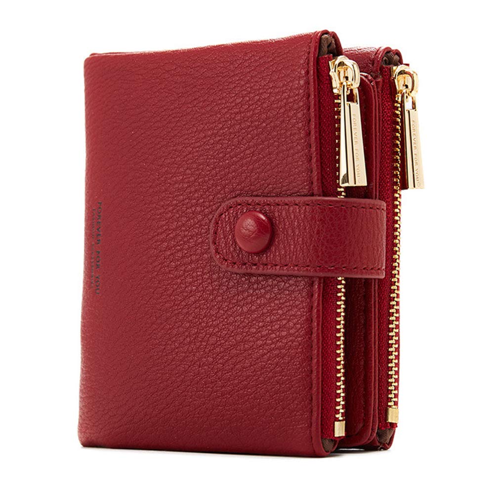 Women's Purse, PU Leather Wallet, Small Wallet for Women, red, Elegant