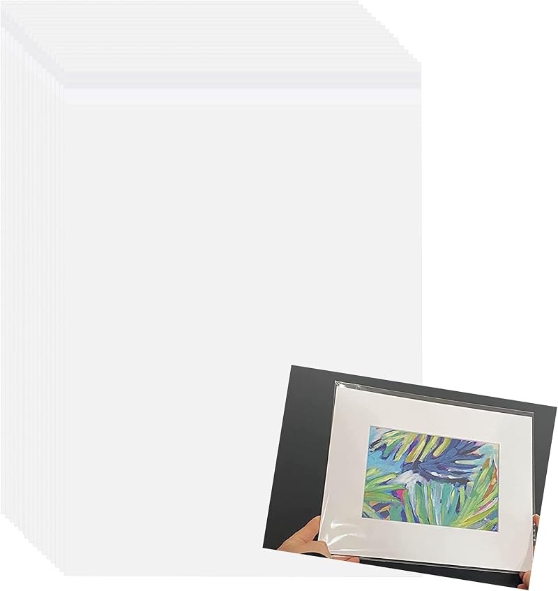 LEUOSO A3 Clear Cellophane Bags 100 Pack Self Seal 31cm x 42cm