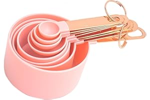 8Pcs Kitchen Measuring Utensils Easy to Use Spoon with Handle Cup Cooking Measurement Accessories Implements