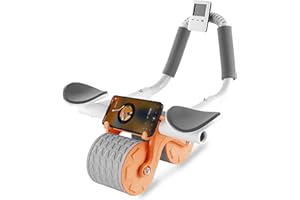 Bersauji 2025 New Ab Roller Wheel with Knee Mat &Timer, Automatic Rebound Abdominal Wheel, Ab Abdominal Exercise Roller with Elbow Support, Abs Workout Equipment Ab Exercise Roller for Women Men.