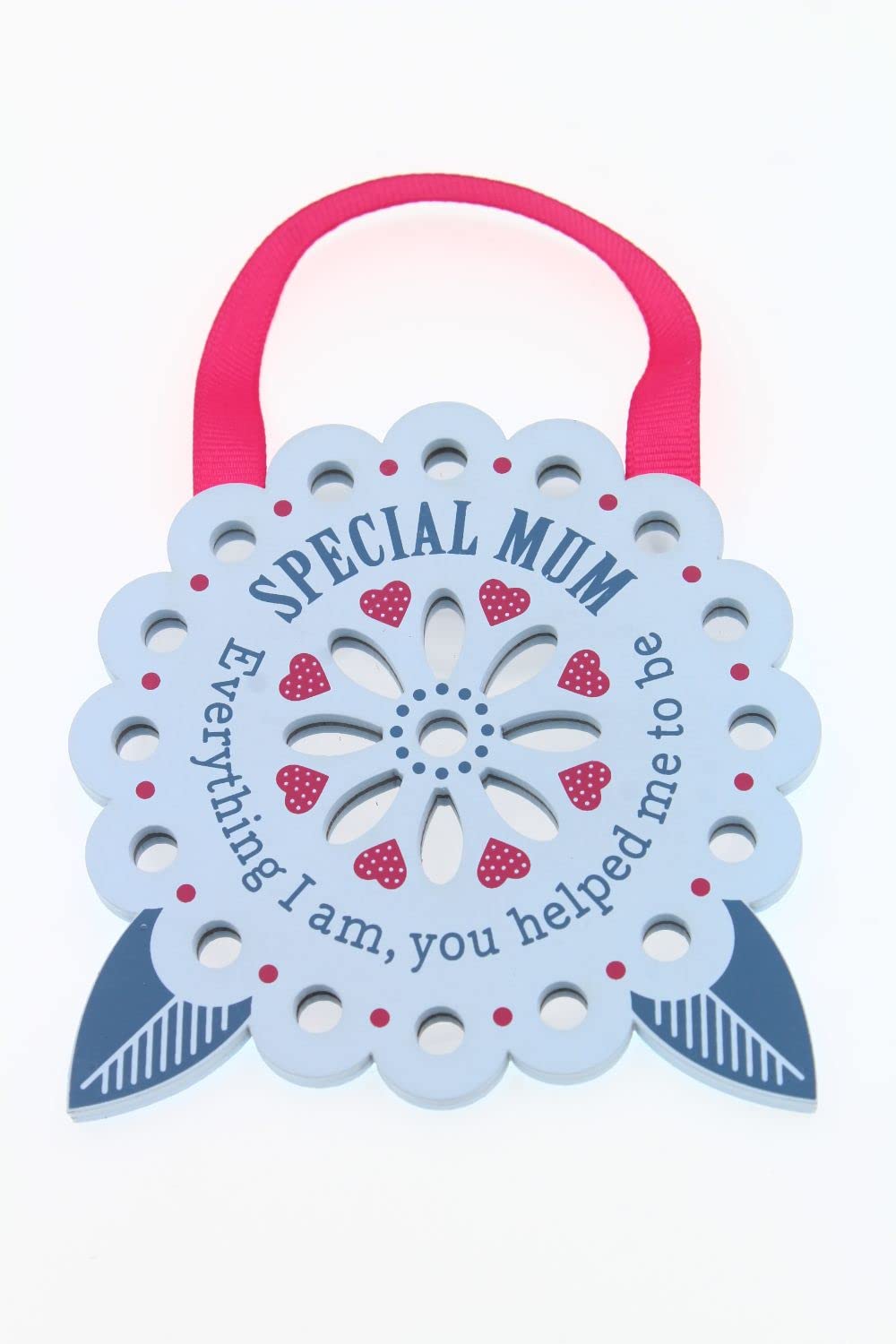 Special Mum Reflective Words Hanging Plaque with Ribbon Wooden Hanger Gift 00200040001