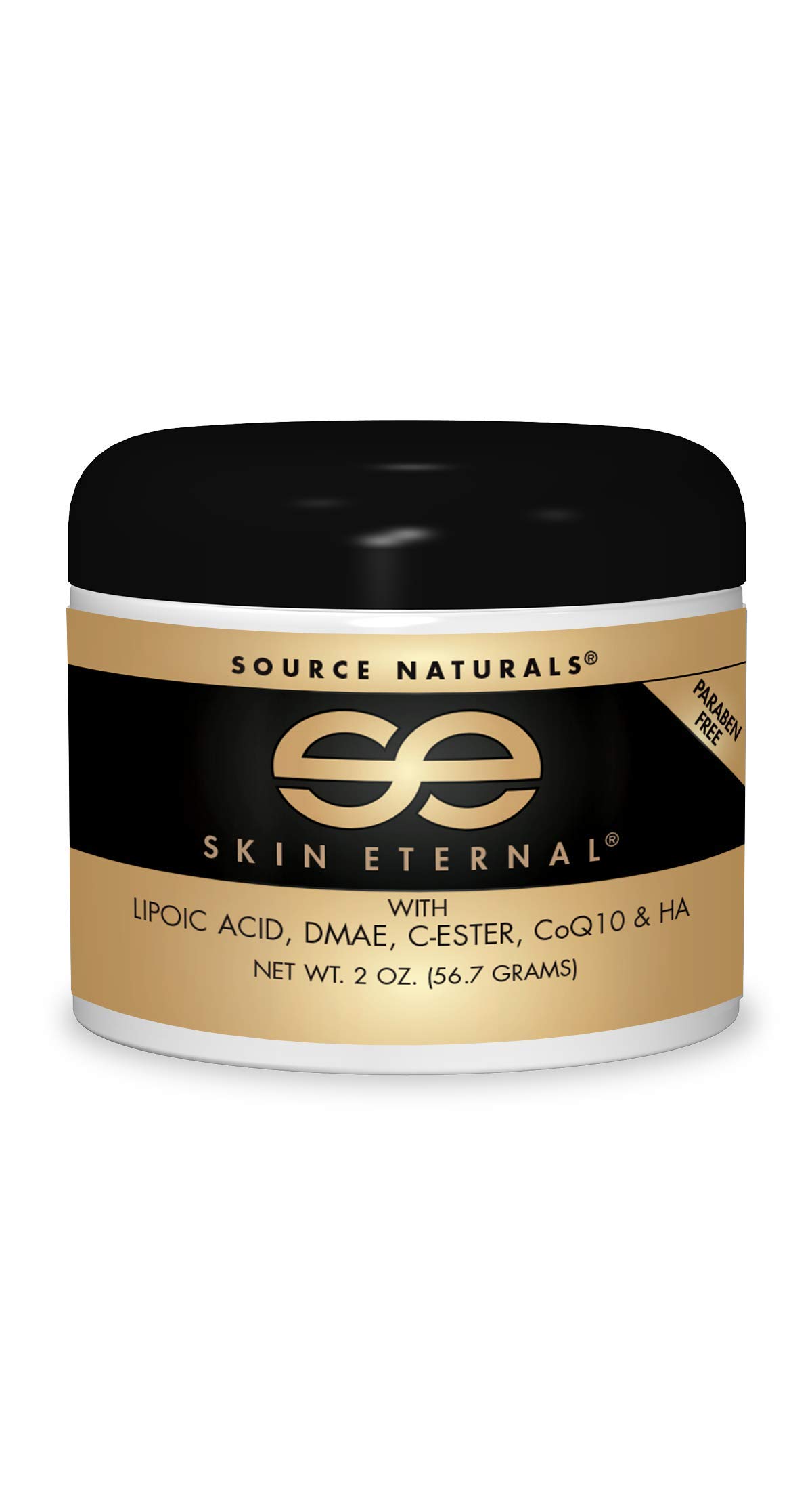 Source Naturals Skin Eternal Cream Moisturizing Skin Food With C-Ester, DMEA, Lipoic Acid & More - 2 oz