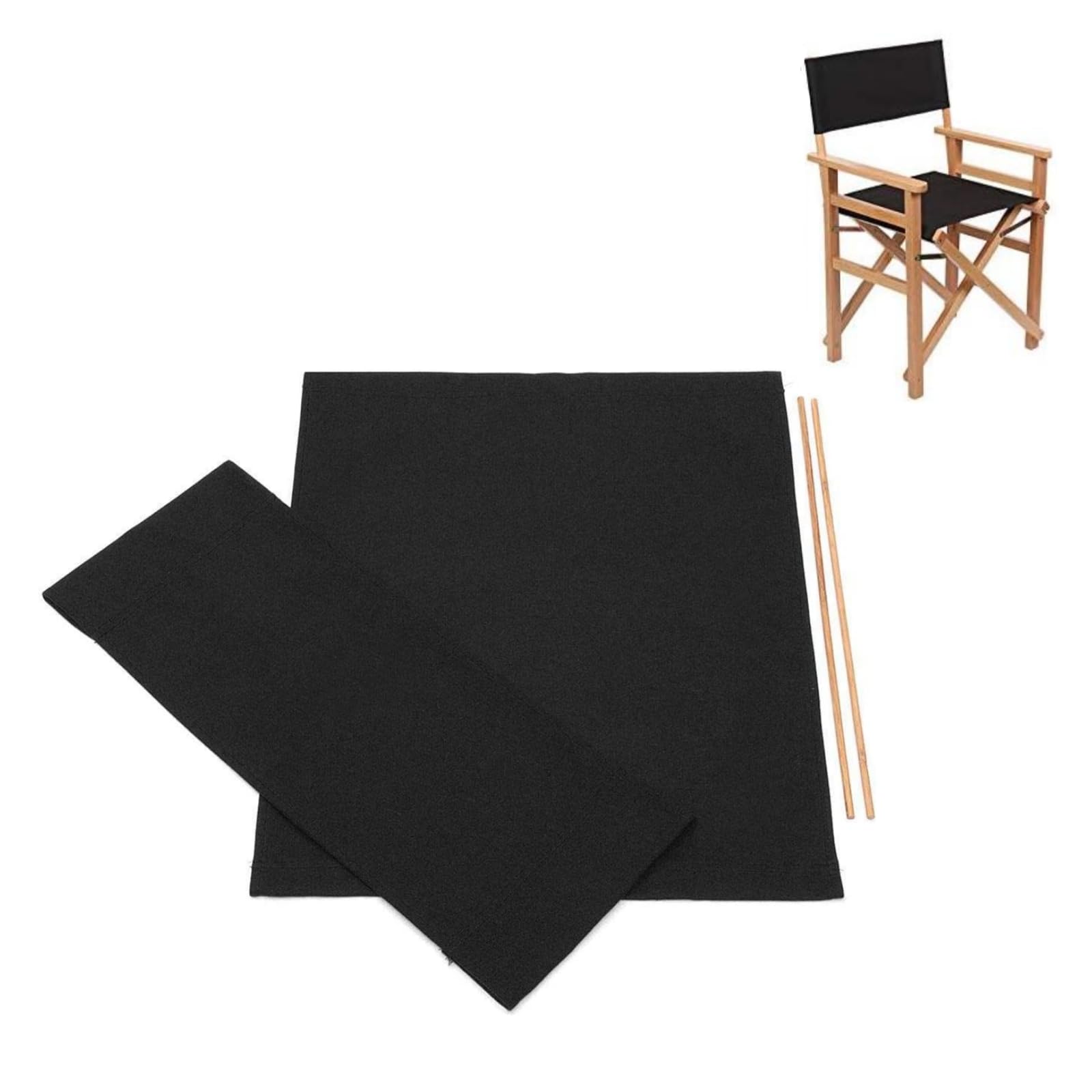 ZONJIE Seat Cover, Durable Replacement Seat Cover, Casual Directors Chair Cover Kit Replacement Canvas Seat Covers Stool Protector(Black)