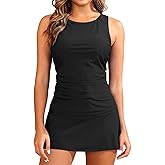 Daci Womens Tankini Swimsuits with Skirt - Two Piece Tummy Control Bathing Suits High Neck Swimwear