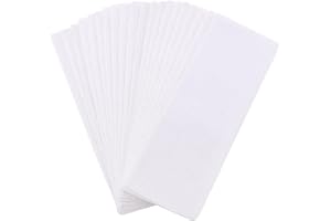 FLEWFUN 20 Pcs White Cross Stitch Bookmark, Blank Cotton Fabric Cross Stitch Book Marker with Embroidery Edge Rectangle Embroidery DIY Bookmark for Cross Titch Project (2.7"×7.4")