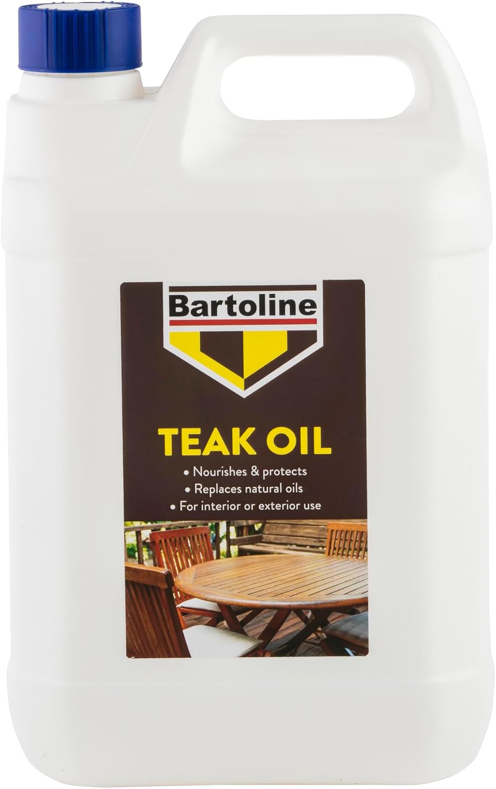 Bartoline Teak Oil 5 L Deep Penetrating Wood Oil for Outdoor Indoor Furniture