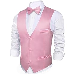 Barry.Wang Mens Light Pink Formal Suit Vest V-neck