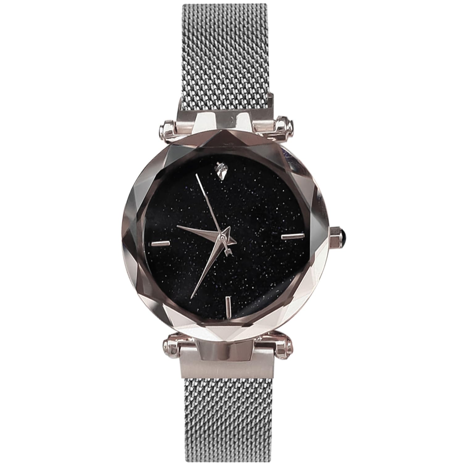 RORIOS Fashion Women's Watches Bracelet Starry Sky Dial Mesh Band Quartz Analogue Silver A Bracelet, Silver A, Bracelet