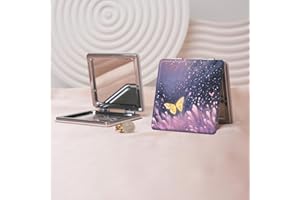 Retro-Style Butterfly Portable Makeup Mirror, Foldable mini Handheld Makeup Mirror, Double-Sided flip Portable Square Contour