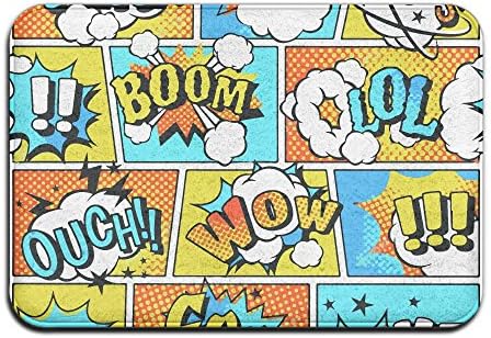 DDIAN Comic Style Boom Wow Non Slip Mat, Kitchen, Toilet, Laundry, Bedroom Or Pet Mat.