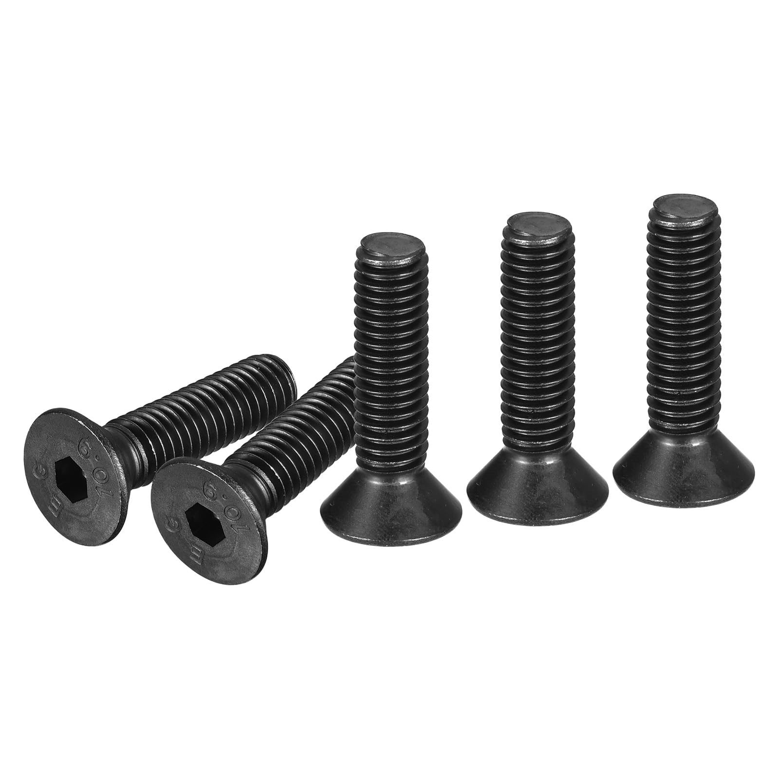 DTGN 3/8-16x1-1/2" Flat Head Socket Cap Screws, 10 Pack Hex Socket Flat Head Screws Carbon Steel Black Oxide, Full Thread, Countersunk Bolts