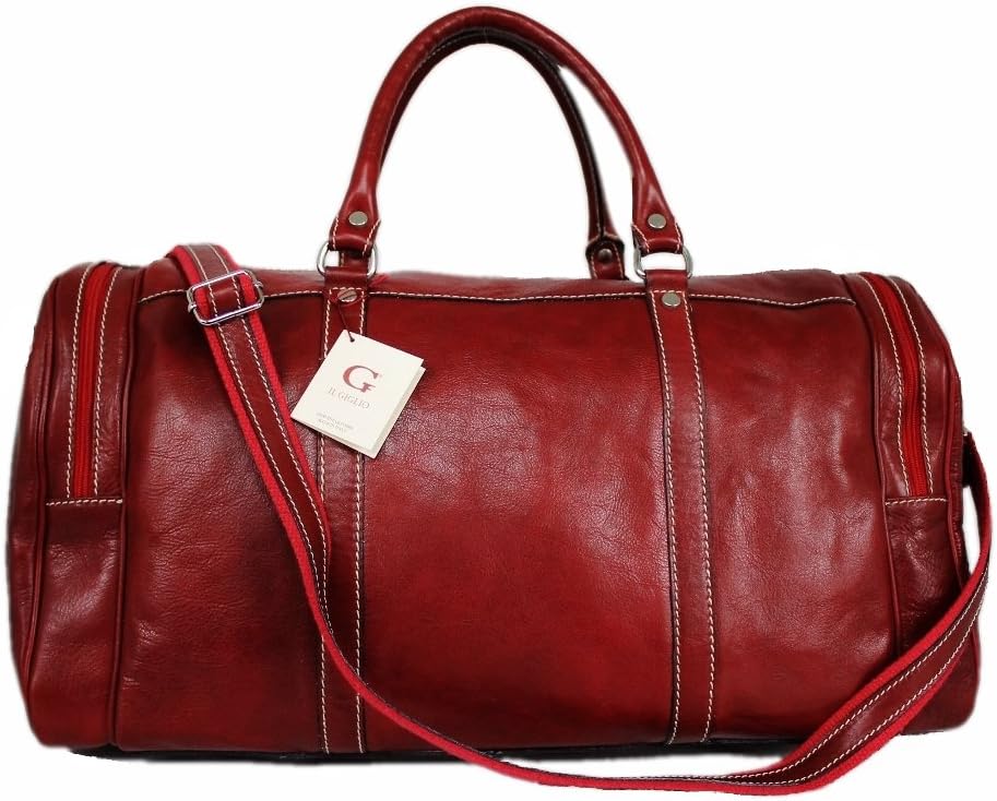 Il Giglio Leather Travel/Weekend Bag Rosso 05835 Amazon.co.uk Sports