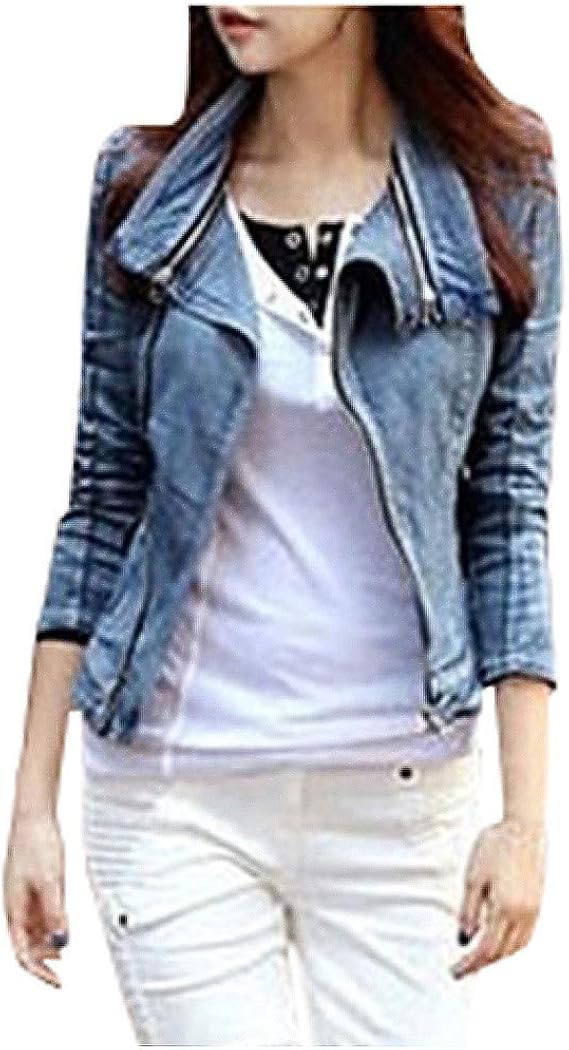 womens denim jacket with zipper