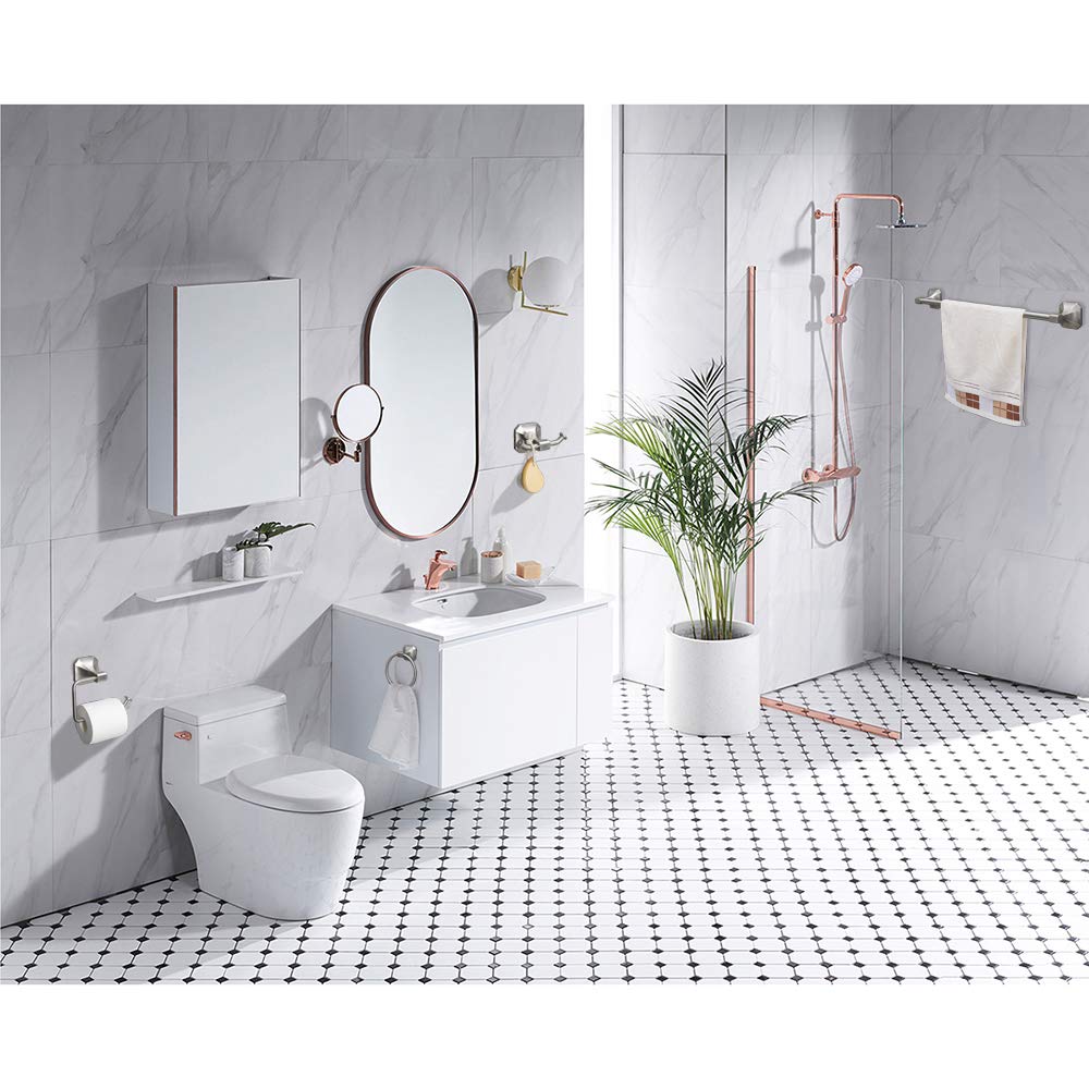 Gricol 4-Piece Bathroom Hardware Brushed Nickel Stainless Steel Accessory Set Towel Bar Wall Mounted