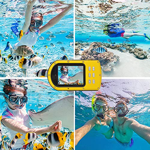 Waterproof Camera,Camking 24MP Full HD 1080P Underwater Camera 16X Zoom Sports Camera, Self-time Dual Display 2.7&2.0 Inch Screen DV Recording 10M(33Feet) Waterproof Digital Camera