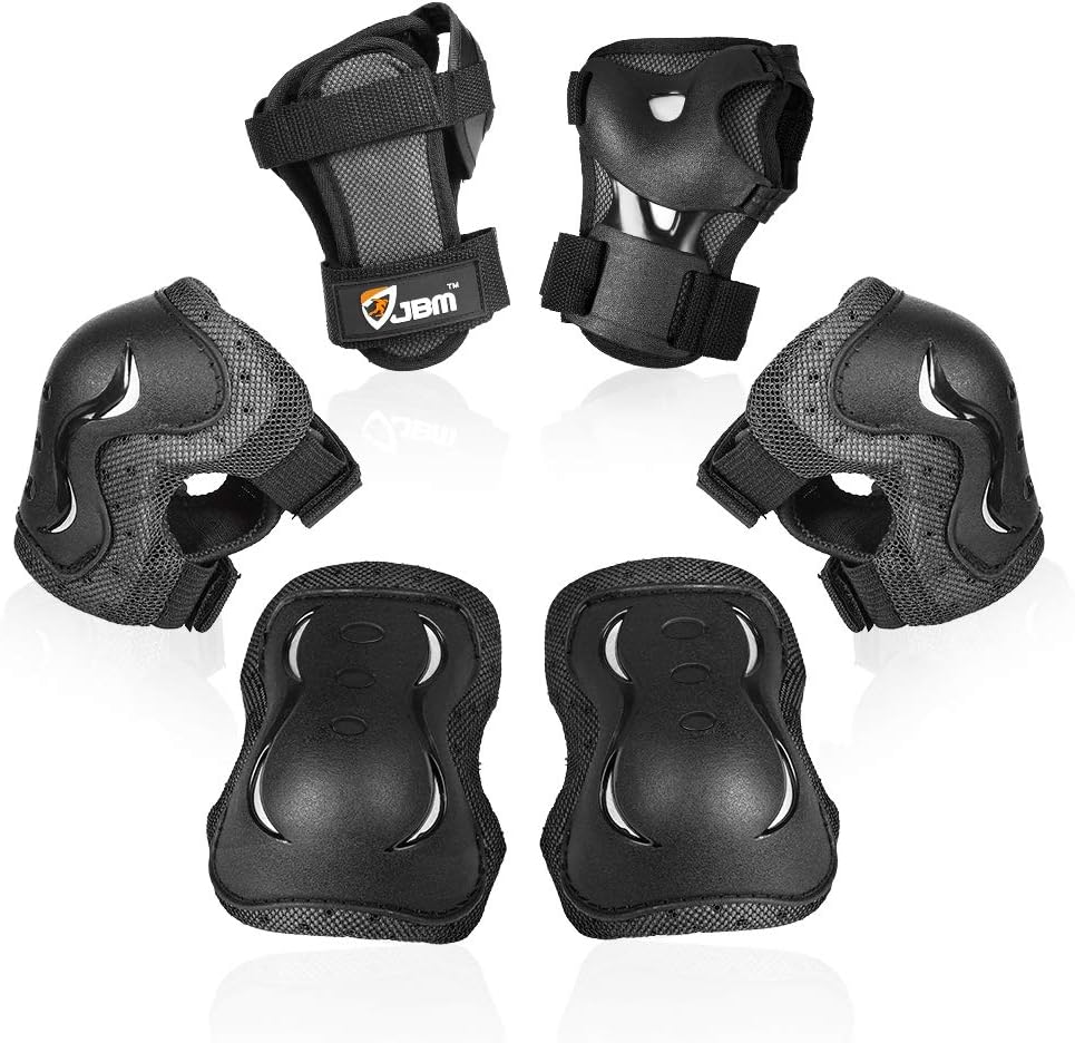 JBM Kids Knee and Elbow Pads with Wrist Guards Protective Gear Set, Impact Resistance for Your Children Outdoor Activities’ Adventure : Sports & Outdoors