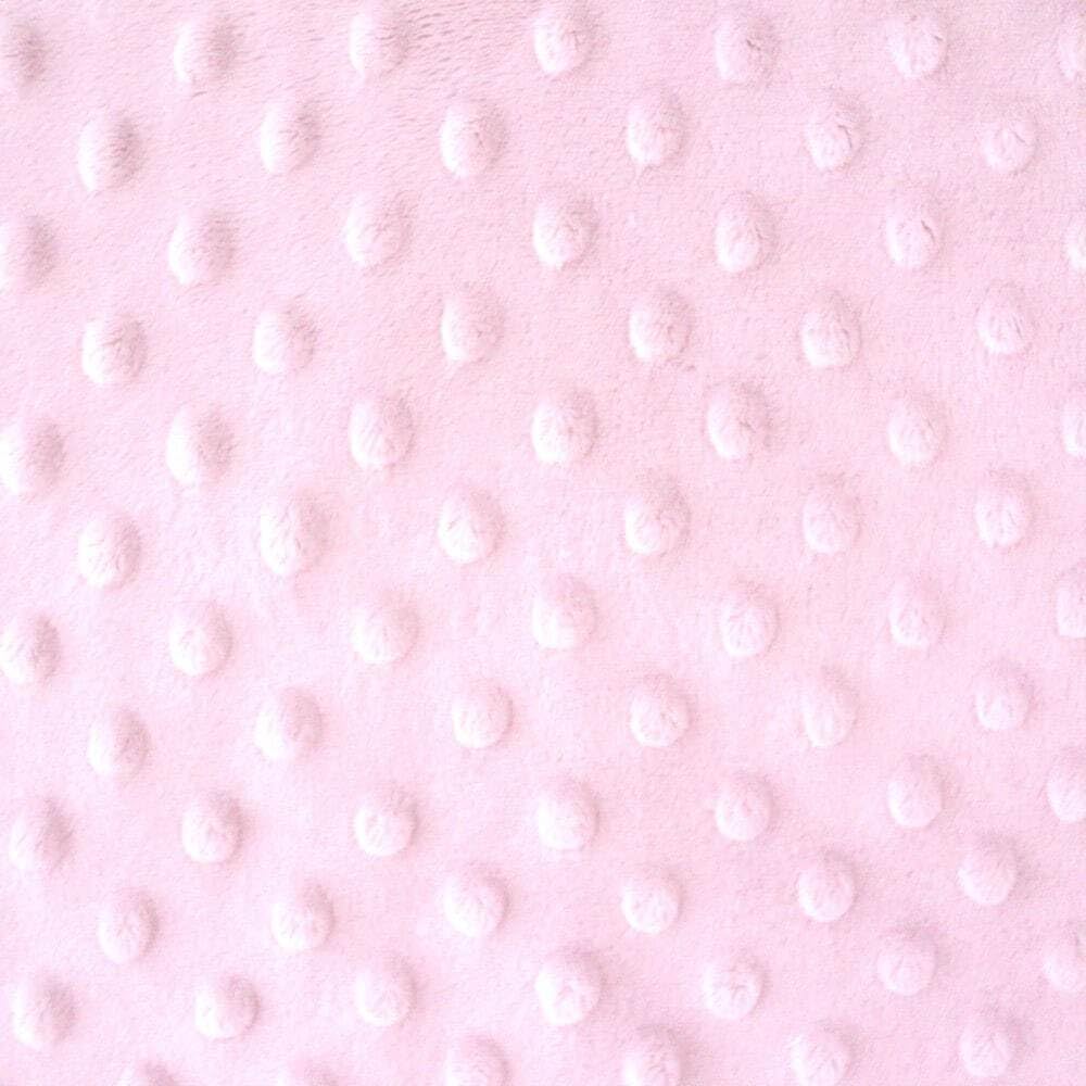 Dimple DOT Supersoft Fleece Fabric Cosy Blanket Plush Kids Cuddle-Worthy Soft Material - 160cm Wide (Baby Pink, 2 Metres)