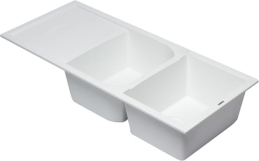 Alfi Brand Ab4620di W White 46 Double Bowl Granite Composite