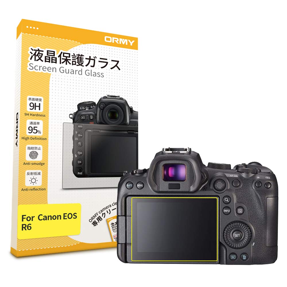 ORMY Tempered Glass Camera Screen Guard For Canon EOS R6 [Ultra-thin, High Definition, 9H Hardness]