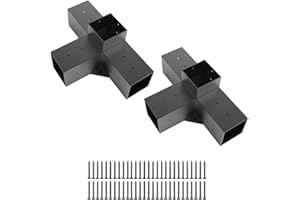 YEOOE Pergola Brackets 4x4 (Actual: 3.5x3.5 in), 2 Pack Woodworks Pergola Kit 4-Way Right Angle Corner Brackets, Powder Coated Pergola Hardware for Lumber Pergola Gazebo Sunroom Carport