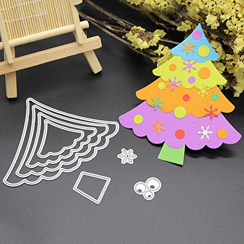Whitelotous Different Patterns Metalic Christmas Cutting Dies Stencil DIY Scrapbooking Album Paper Card (Tree) - Thumbnail 5