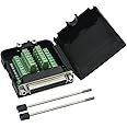DB25 Breakout Board Solder-Free Female Adapter 25-pin Port Adapter to Terminal Connector Signal Module Long Bolts and Nuts with case