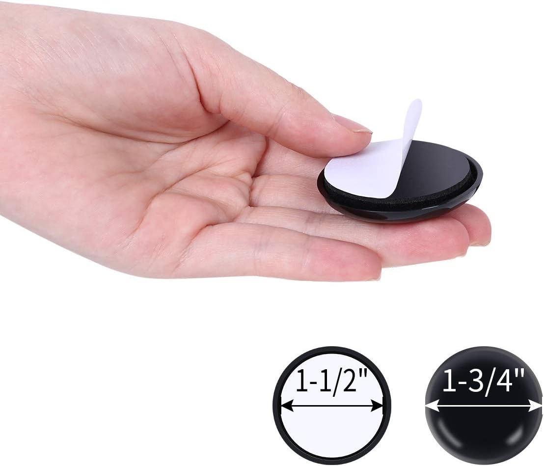 Ezprotekt Furniture Sliders for Carpet Sliders 1-3/4" inch/ 44.45 mm for Moving Furniture Movers Carpet Gliders Glides Self-Adhesive Furniture Moving Pads,24 PCS Black - Image 3